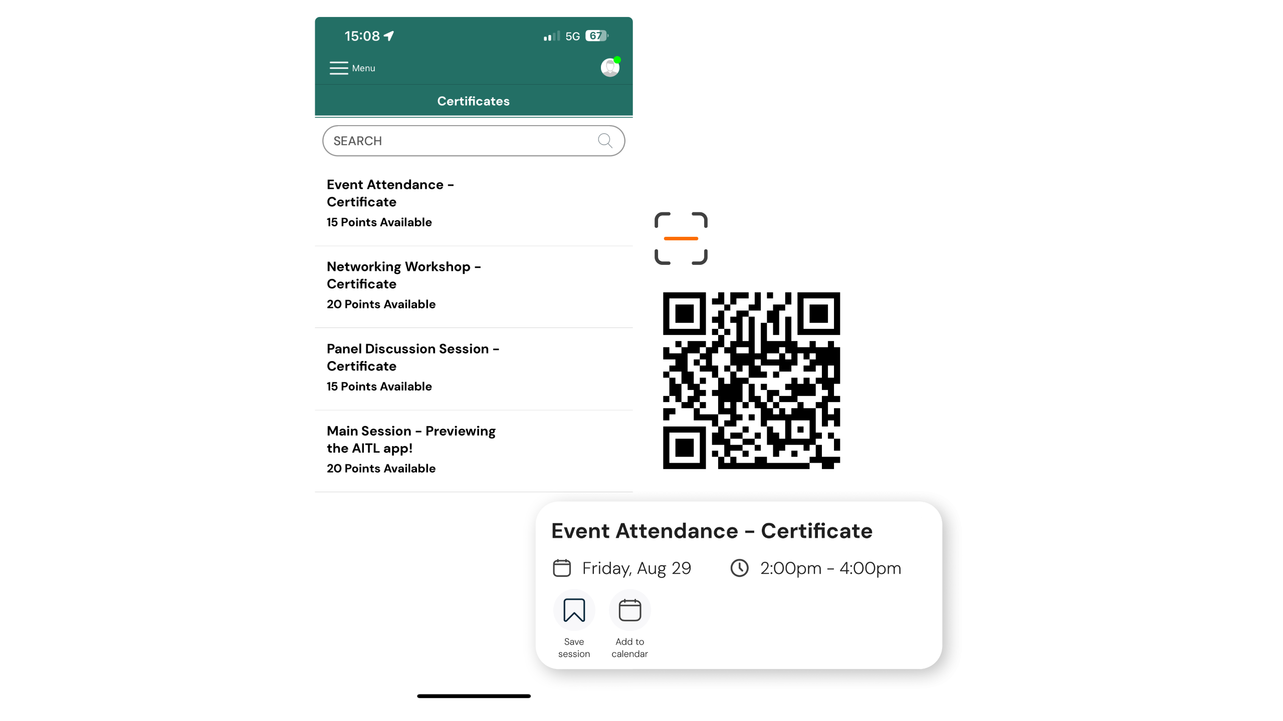 CE and CPD export and reporting interface preview