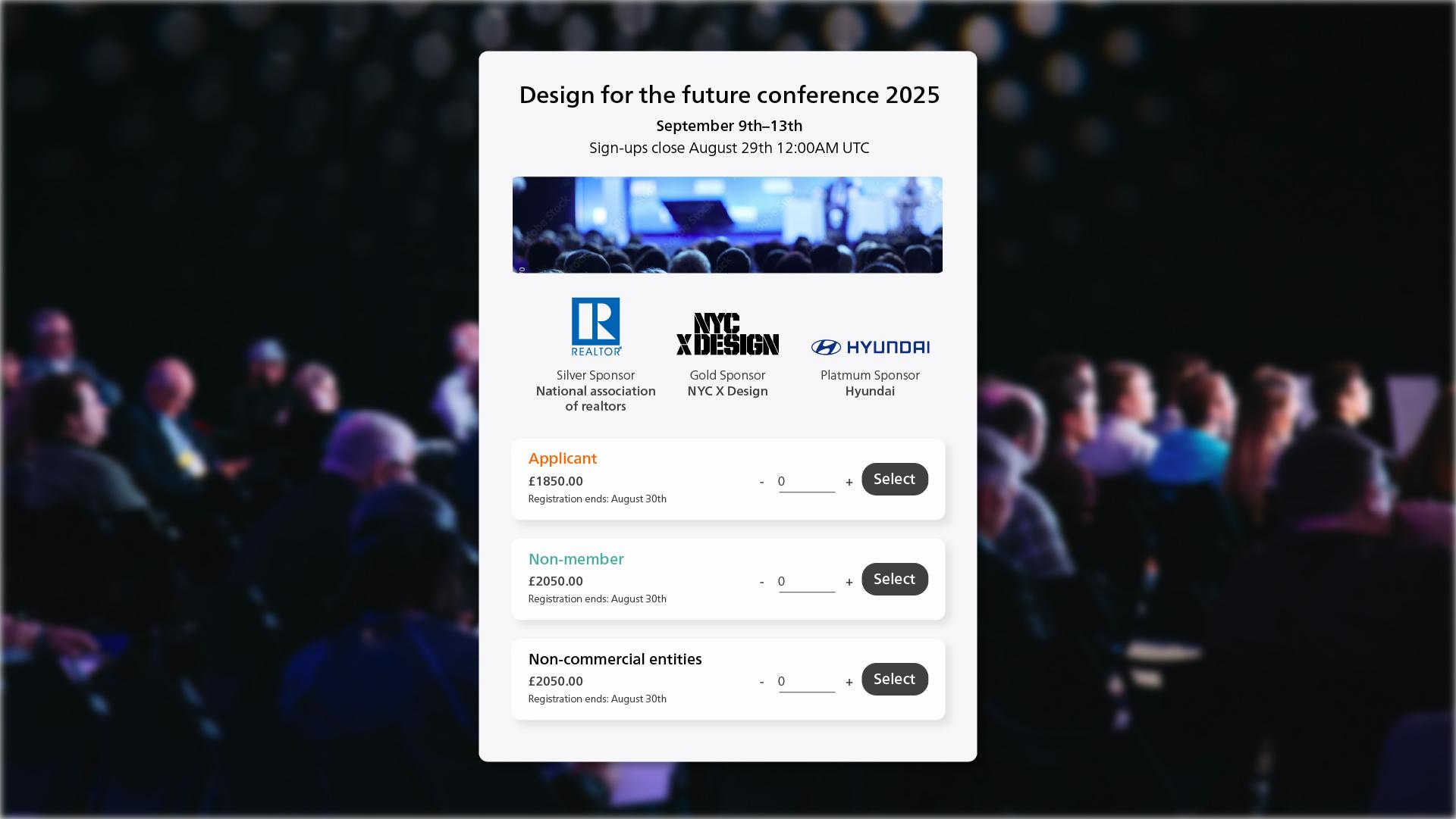 Group registration and event check-in preview