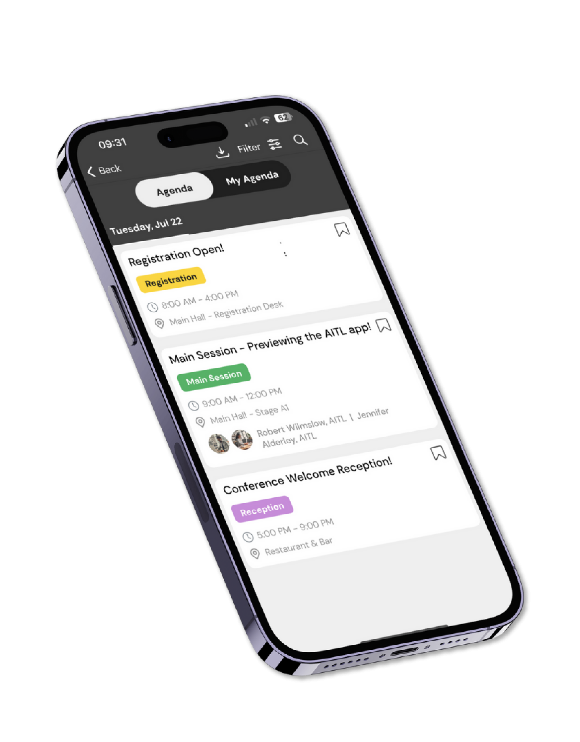 In-person event registration and entry preview