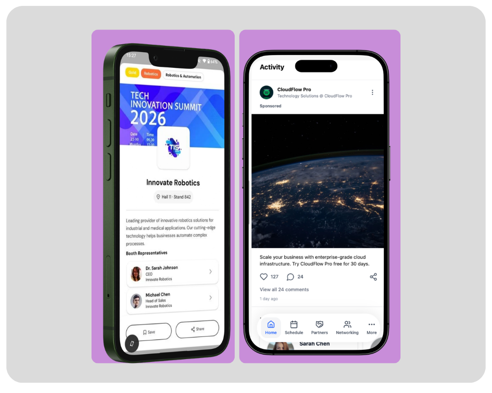 Activity on the event app