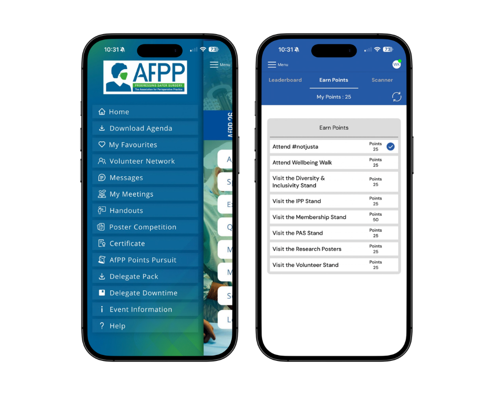 AfPP app screens