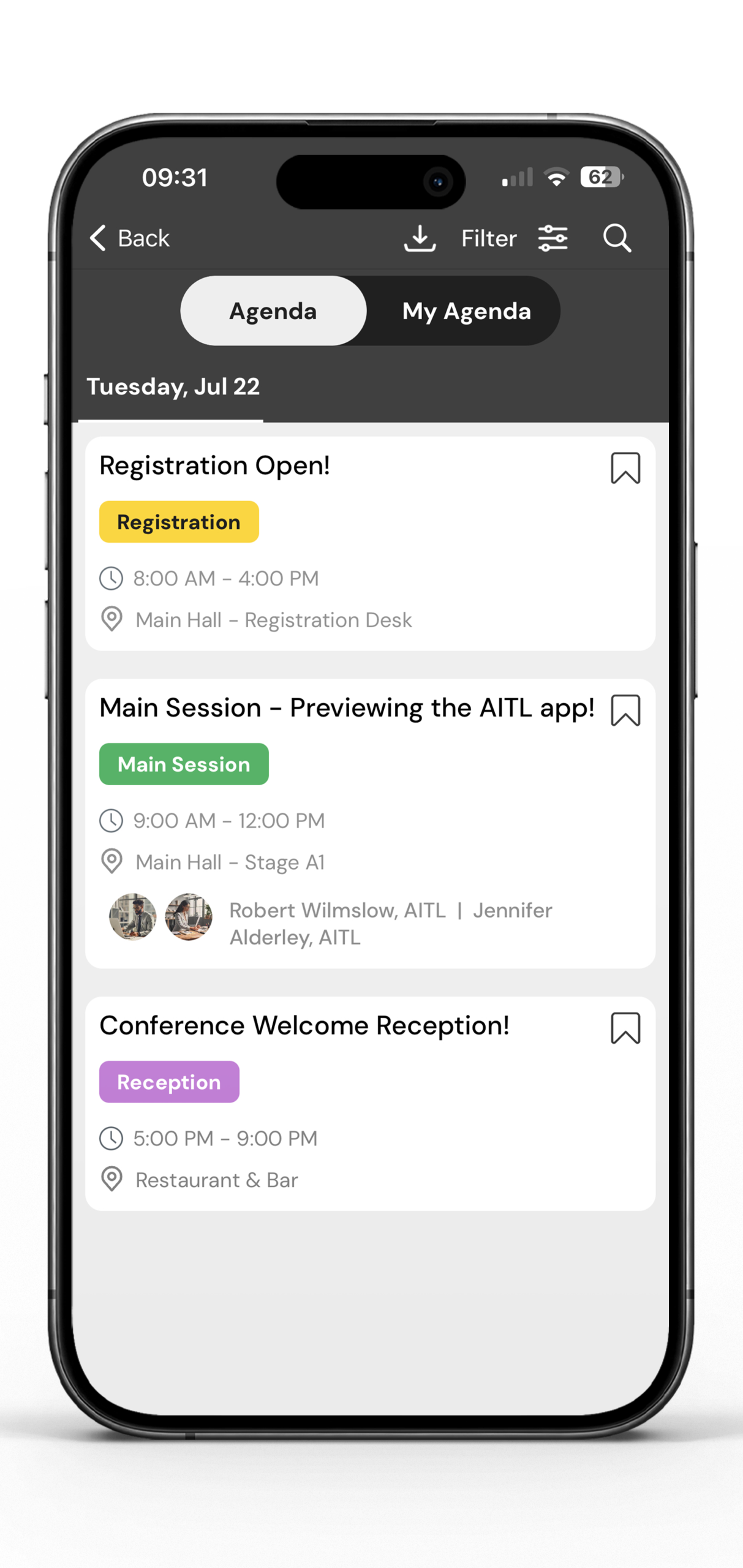 Event registration app preview